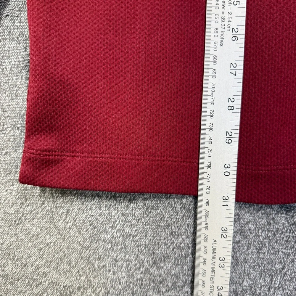 Nike Golf Polo Shirt Sphere Dry Mens L Long Sleeve Burgundy Red Textured L